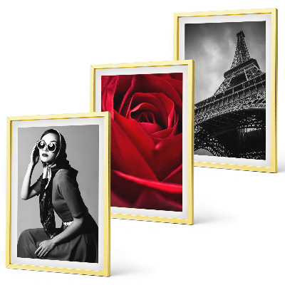 Set de 3 cuadros para salón Una parisina con gafas Eiffel