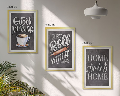 Juego de 3 cuadros Inscripciones con motivos para la cocina del hogar