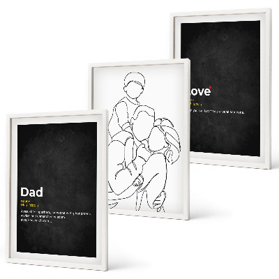 Juego de 3 cuadros Arte de la línea familiar, amor, paternidad