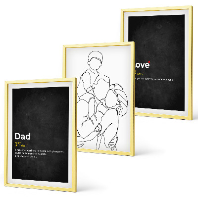 Juego de 3 cuadros Arte de la línea familiar, amor, paternidad