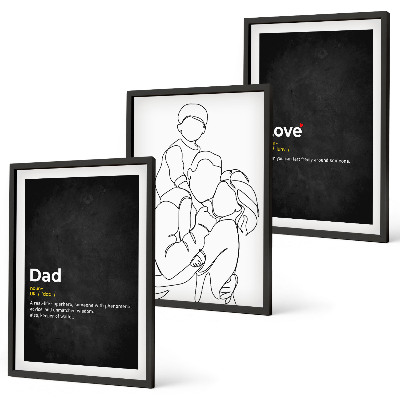 Juego de 3 cuadros Arte de la línea familiar, amor, paternidad