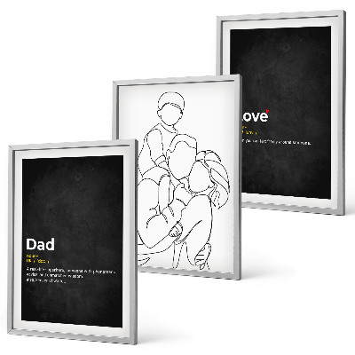 Juego de 3 cuadros Arte de la línea familiar, amor, paternidad