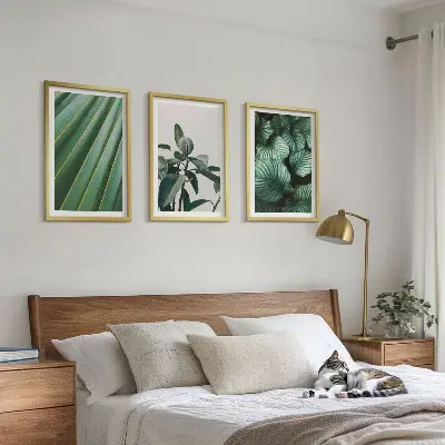 Cuadros decorativos de hojas tropicales juego de 3 piezas estéticas