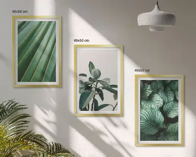 Cuadros decorativos de hojas tropicales juego de 3 piezas estéticas