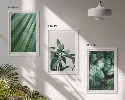 Cuadros decorativos de hojas tropicales juego de 3 piezas estéticas