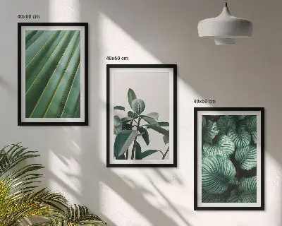 Cuadros decorativos de hojas tropicales juego de 3 piezas estéticas