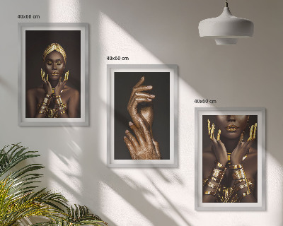 Juego de 3 cuadros Retratos de mujeres africanas
