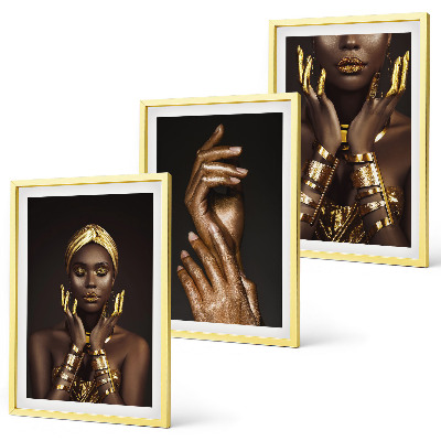 Juego de 3 cuadros Retratos de mujeres africanas
