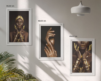 Juego de 3 cuadros Retratos de mujeres africanas