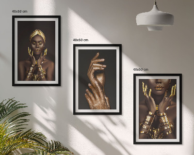 Juego de 3 cuadros Retratos de mujeres africanas