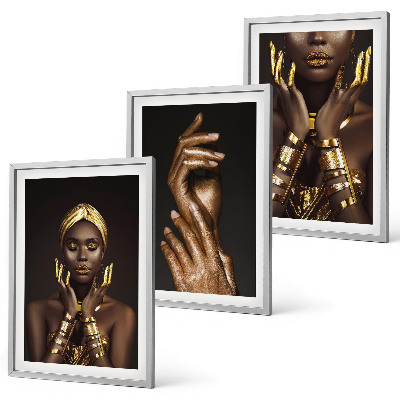 Juego de 3 cuadros Retratos de mujeres africanas