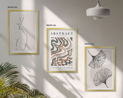 Set de 3 cuadros para salón Patrones bohemios abstractos y formas