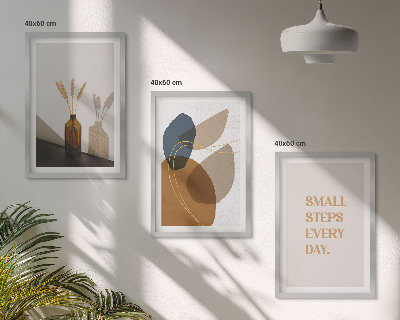 Set de 3 cuadros para salón Conjunto de formas abstractas