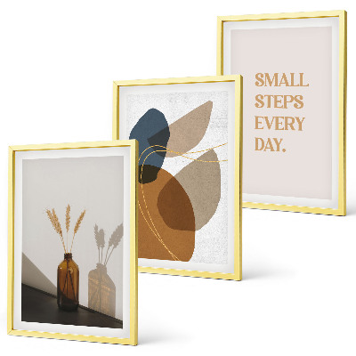 Set de 3 cuadros para salón Conjunto de formas abstractas