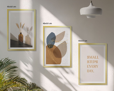 Set de 3 cuadros para salón Conjunto de formas abstractas