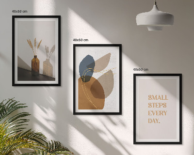 Set de 3 cuadros para salón Conjunto de formas abstractas