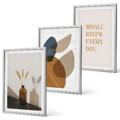 Set de 3 cuadros para salón Conjunto de formas abstractas