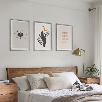 Juego de 3 cuadros Ilustraciones minimalistas de estilo bohemio