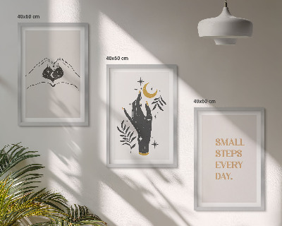 Juego de 3 cuadros Ilustraciones minimalistas de estilo bohemio