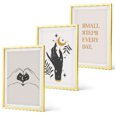 Juego de 3 cuadros Ilustraciones minimalistas de estilo bohemio
