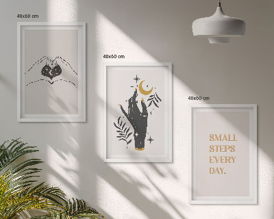 Juego de 3 cuadros Ilustraciones minimalistas de estilo bohemio