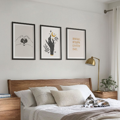 Juego de 3 cuadros Ilustraciones minimalistas de estilo bohemio