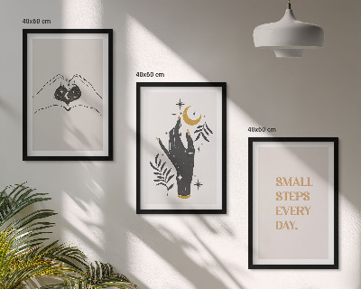 Juego de 3 cuadros Ilustraciones minimalistas de estilo bohemio