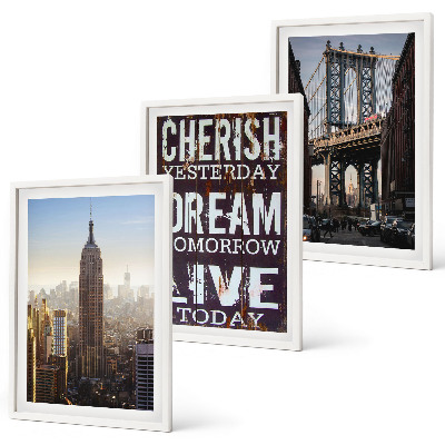 Juego de 3 cuadros Cita sobre los paisajes de Nueva York