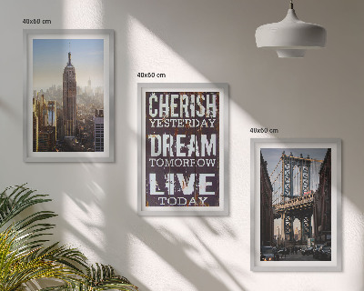 Juego de 3 cuadros Cita sobre los paisajes de Nueva York