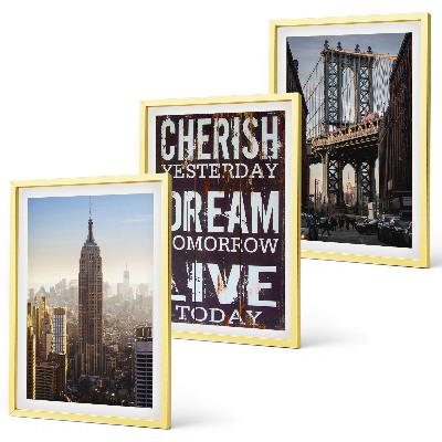 Juego de 3 cuadros Cita sobre los paisajes de Nueva York
