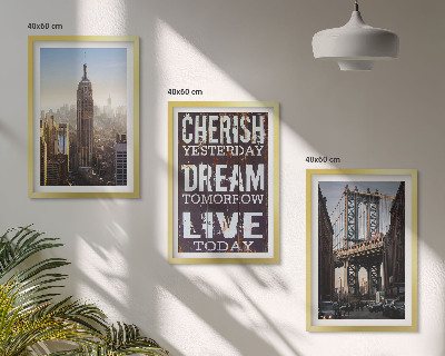 Juego de 3 cuadros Cita sobre los paisajes de Nueva York