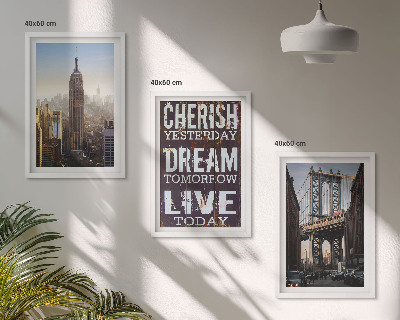 Juego de 3 cuadros Cita sobre los paisajes de Nueva York