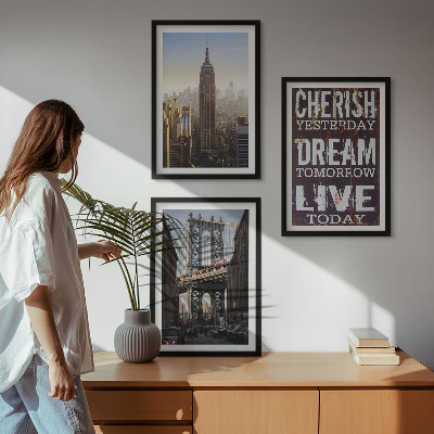 Juego de 3 cuadros Cita sobre los paisajes de Nueva York