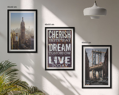 Juego de 3 cuadros Cita sobre los paisajes de Nueva York