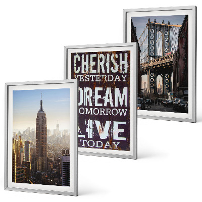 Juego de 3 cuadros Cita sobre los paisajes de Nueva York