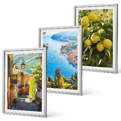 Juego de 3 cuadros Calles costeras, mar de limones