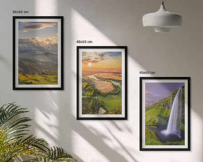 Set de 3 cuadros para salón ríos de montaña cascadas naturaleza