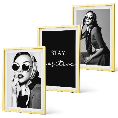 Juego de 3 cuadros Retratos elegantes de mujeres que usan gafas