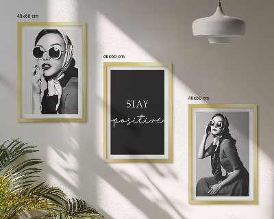 Juego de 3 cuadros Retratos elegantes de mujeres que usan gafas