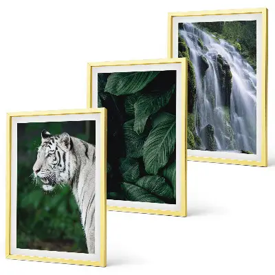Cuadros decorativos de tigre juego de 3 piezas con diseño de cascada