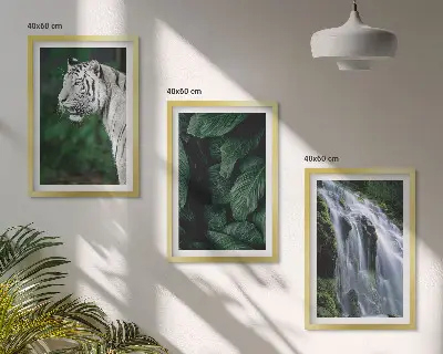 Cuadros decorativos de tigre juego de 3 piezas con diseño de cascada