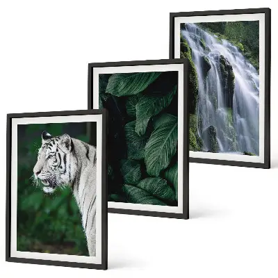 Cuadros decorativos de tigre juego de 3 piezas con diseño de cascada