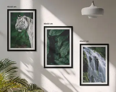 Cuadros decorativos de tigre juego de 3 piezas con diseño de cascada