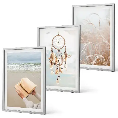 Set de 3 cuadros para salón con diseño de paisajes bohemios veraniegos y tranquilos