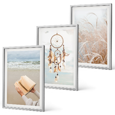 Set de 3 cuadros para salón Paisajes bohemios veraniegos y tranquilos