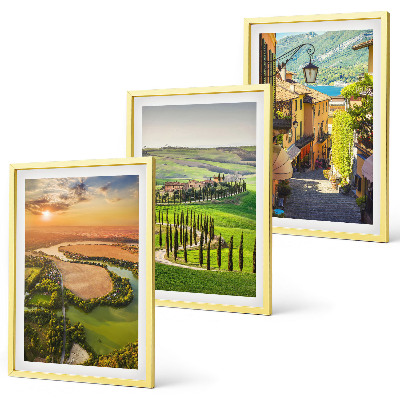 Set de 3 cuadros para salón Paisajes italianos calle del río