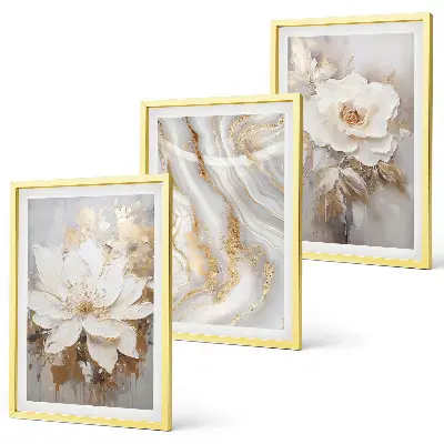 Cuadros decorativos de flores de mármol abstracto juego de 3 piezas