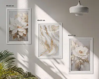 Cuadros decorativos de flores de mármol abstracto juego de 3 piezas