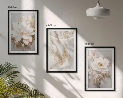 Cuadros decorativos de flores de mármol abstracto juego de 3 piezas