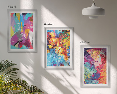 Juego de 3 cuadros patrones de pintura abstractos y coloridos